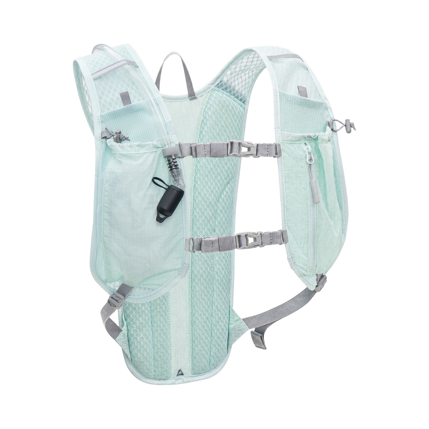 Light blue hydration backpack on a white background
